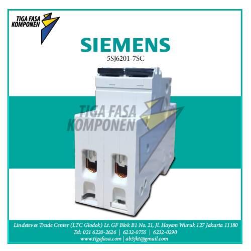 5SJ6201-7SC MCB 2P 1A 6kA 