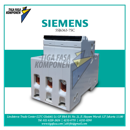 5SJ6363-7SC MCB 3P 63A 6kA 