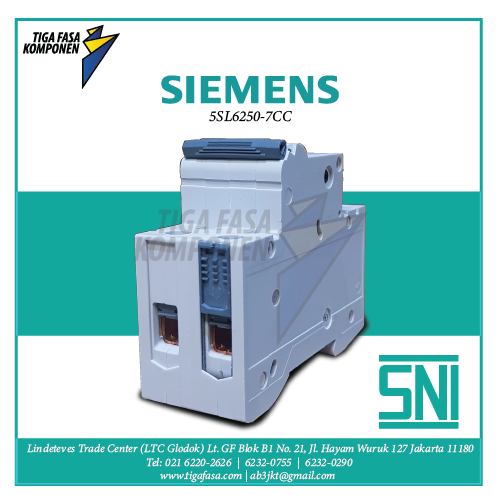 5SL6250-7CC MCB 2P 50A 6kA 