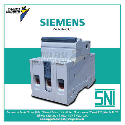 5SL6316-7CC MCB 3P 16A 6kA 