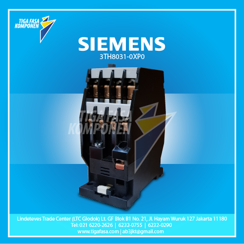 3TH8031-0XP0 Contactor 230/220 V 380 V,AC-15: 6 A; DC-13: 0.25 A 3 NO + 1 NC