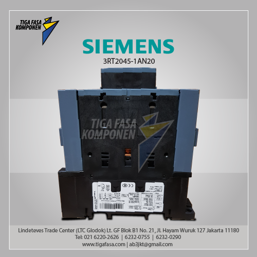3RT2045-1AN20 MC 80 A 37 kW / 400 V 3P 220 V AC 50/60 Hz