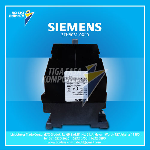 3TH8031-0XP0 Contactor 230/220 V 380 V,AC-15: 6 A; DC-13: 0.25 A 3 NO + 1 NC