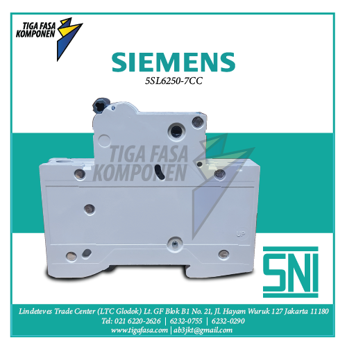 5SL6250-7CC MCB 2P 50A 6kA 