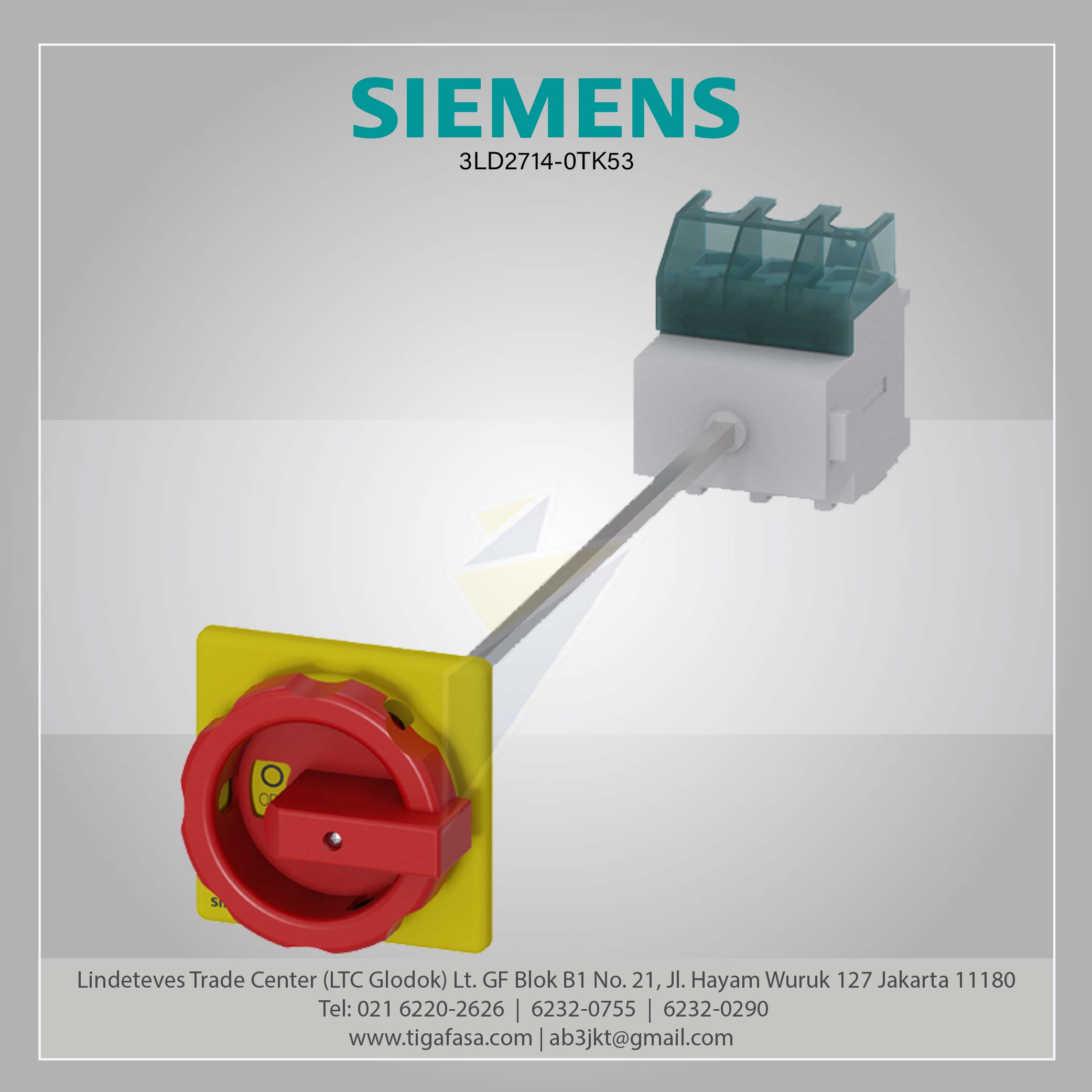 3LD2714-0TK53 Switch Disconnector 100A 3P Red/Yellow
