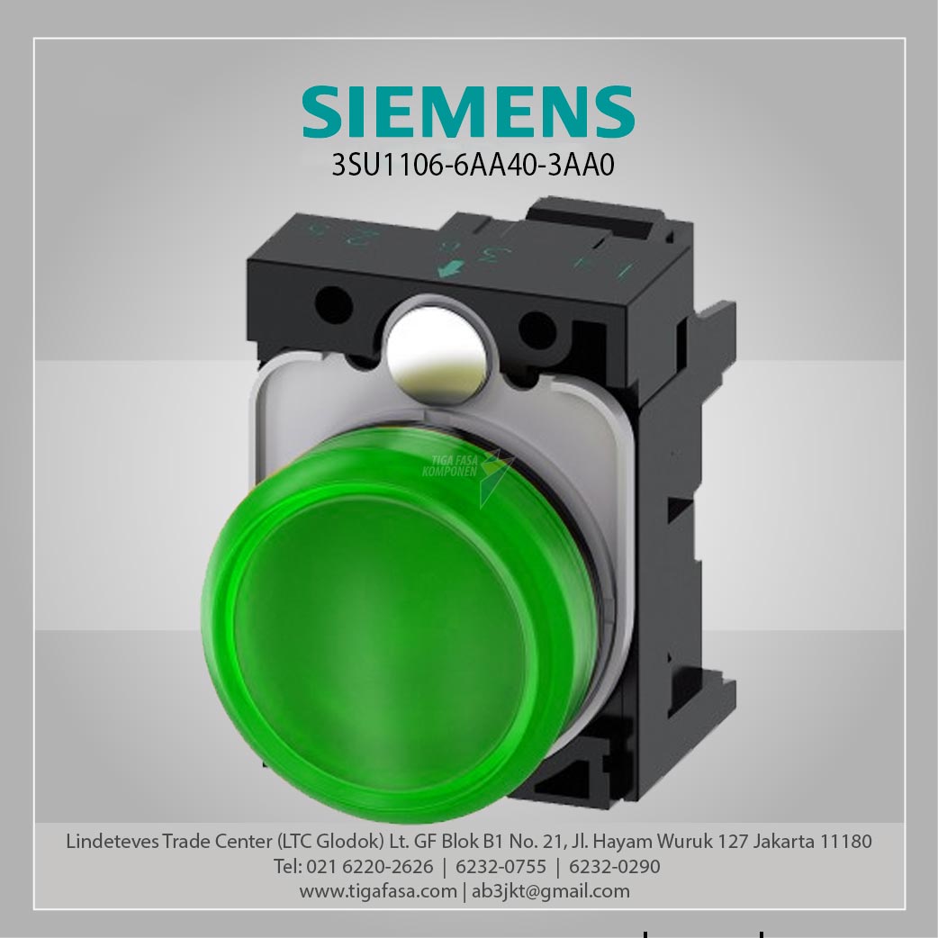 3SU1106-6AA40-3AA0 Indicator Lights 22 mm Round, Plastic, Green