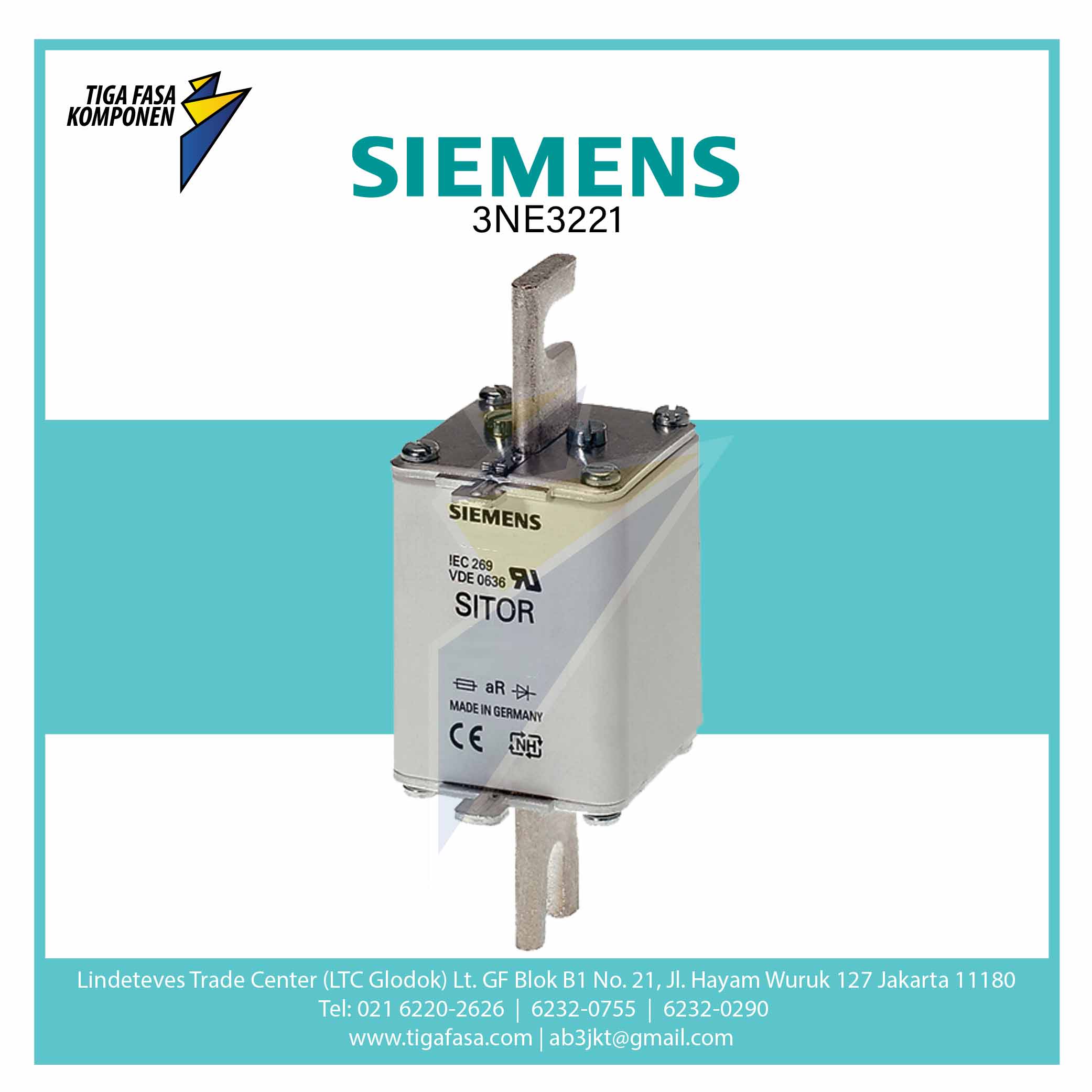 3NE3221 SITOR FUSE LINK NH1 100 A