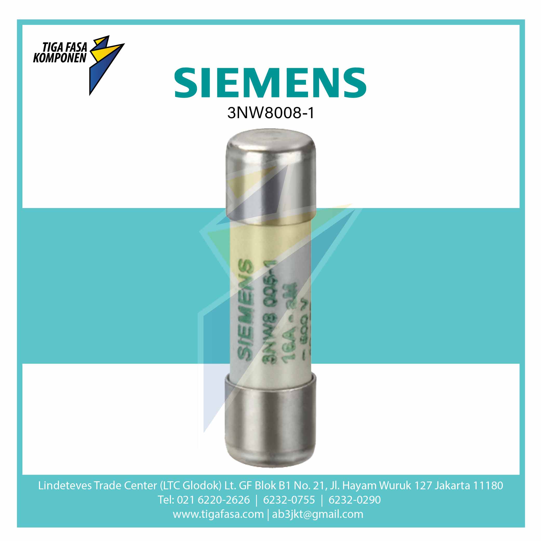 3NW8008-1 SENTRON Cylindrical Fuse Link 10 x 38 mm 8 A