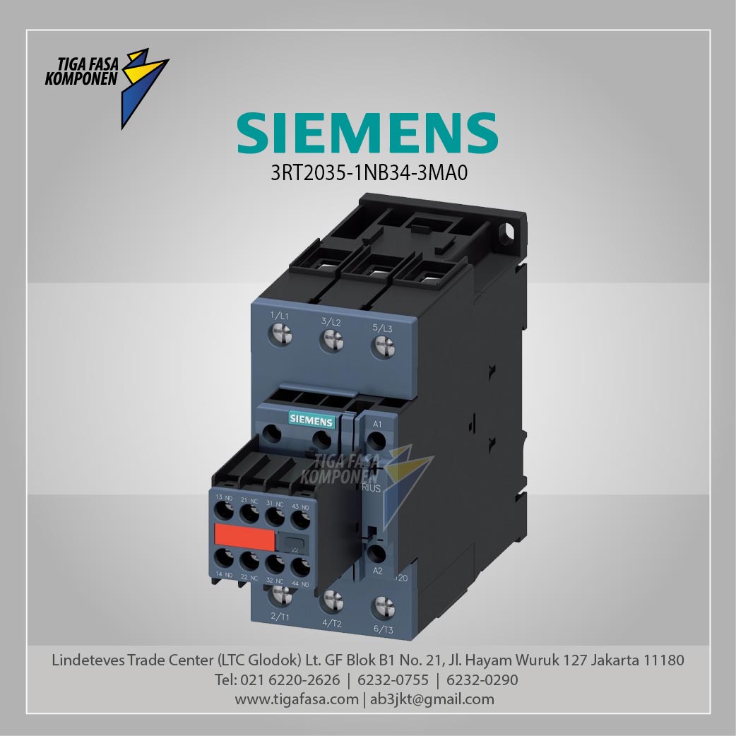 3RT2035-1NB34-3MA0 MC 41 A 18.5 kW / 400 V 3P 20-33 V AC/DC 50/60 Hz