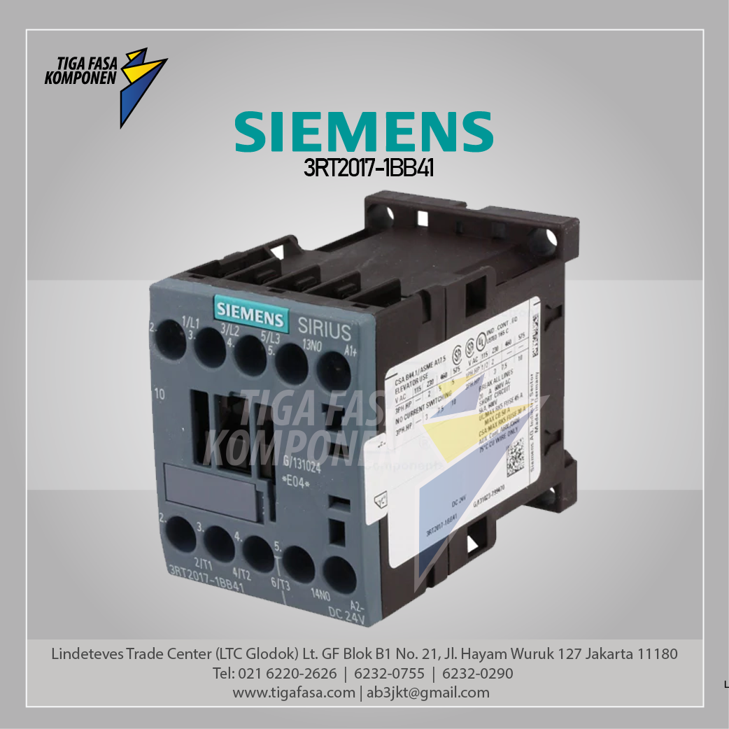 3RT2017-1BB41 MC 12 A 5.5 kW / 400 V 3P 24 V DC