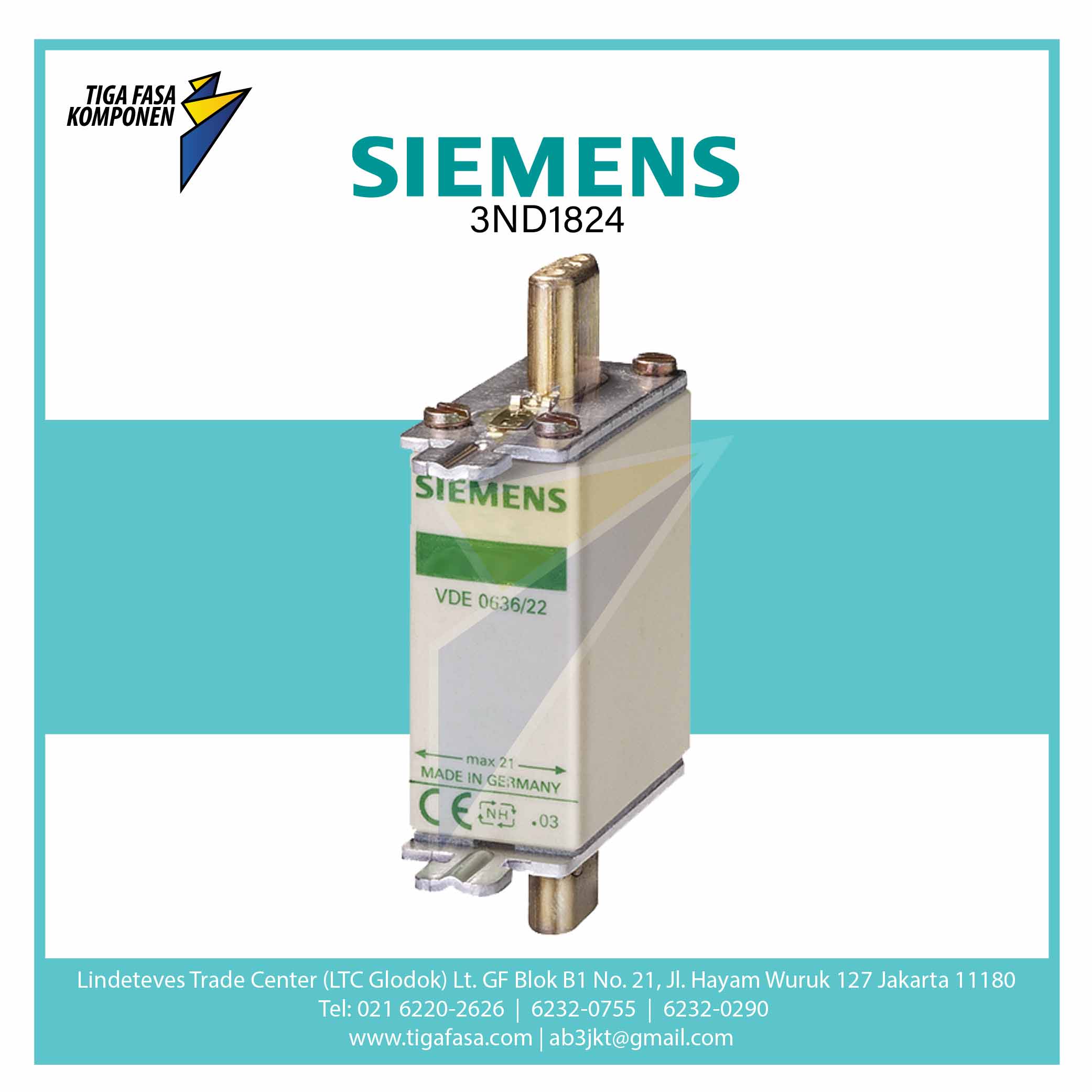 3ND1824 HRC FUSE NH000 80 A