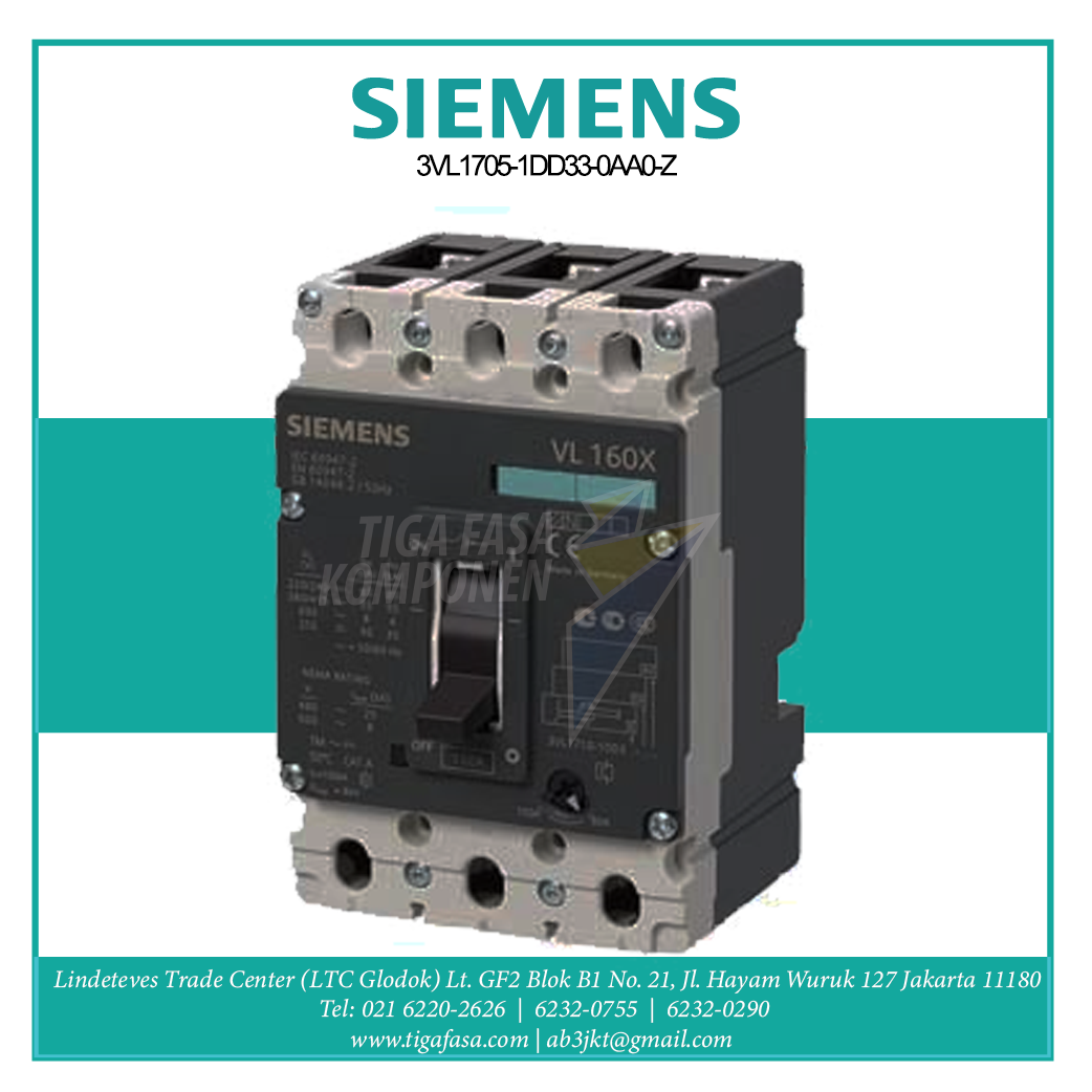 3VL1705-1DD33-0AA0-Z MCCB 3P 40...50A 55kA 