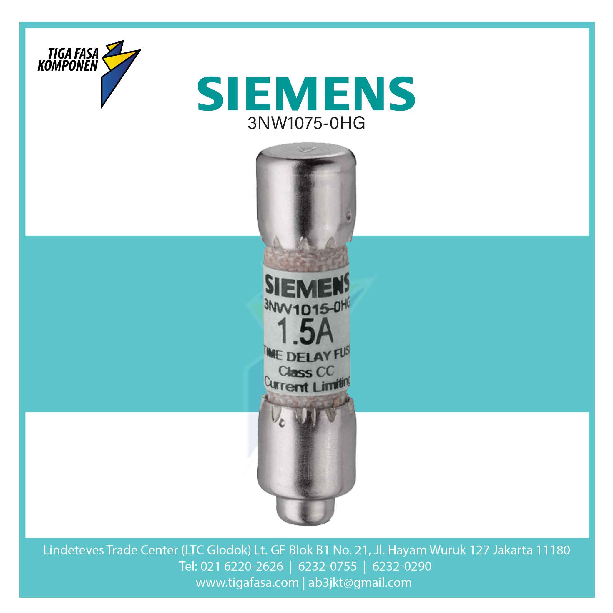 3NW1075-0HG SENTRON Cylindrical Fuse Link 7.5 A