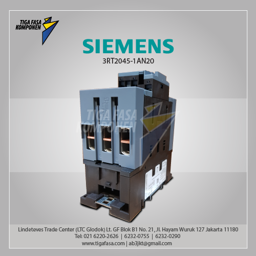 3RT2045-1AN20 MC 80 A 37 kW / 400 V 3P 220 V AC 50/60 Hz