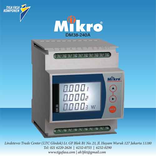 DM38-240A Din Rail Digital Power Meter RS485 MIKRO 