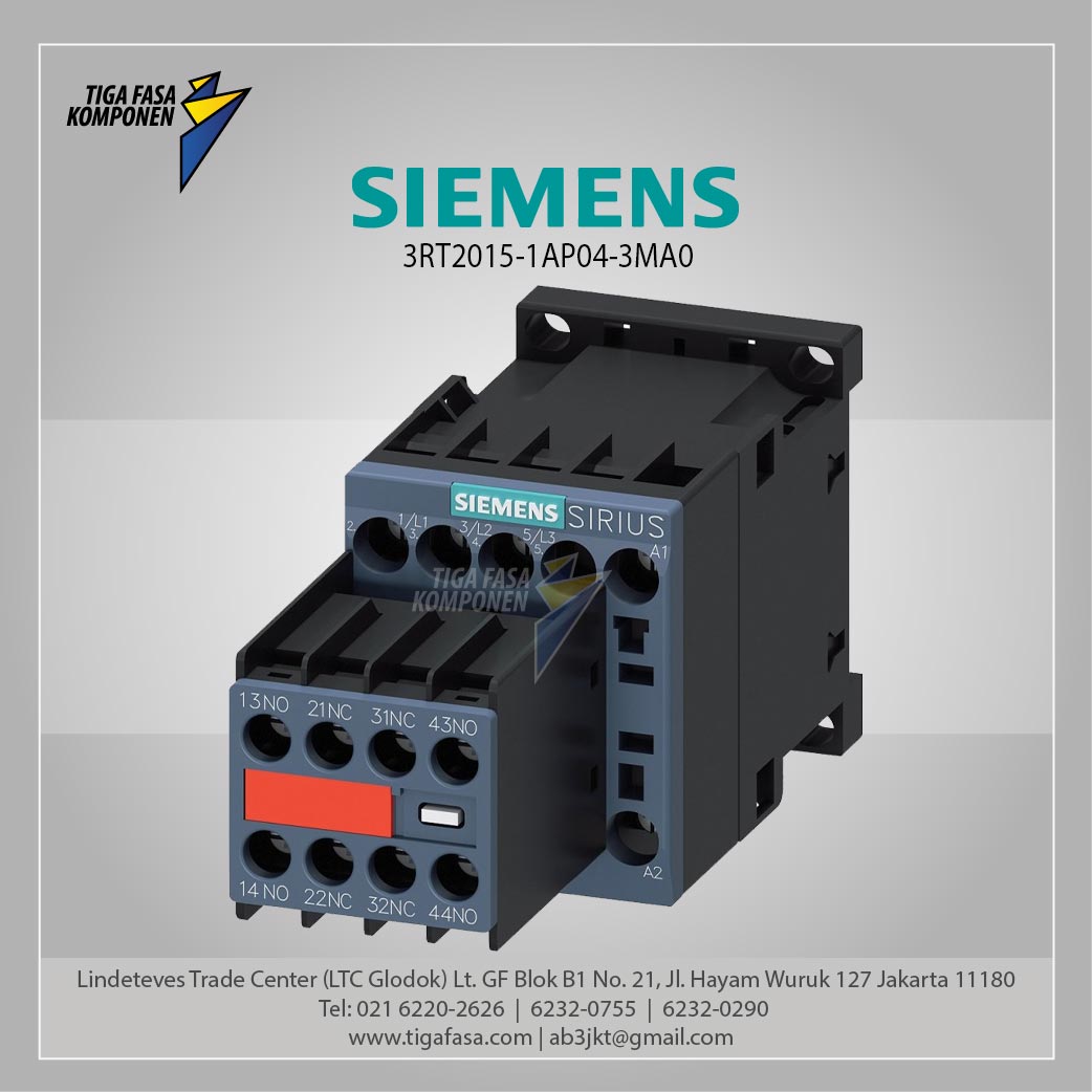 3RT2015-1AP04-3MA0 MC 7 A 3 kW / 400 V 3P 230 V AC 50/60 Hz