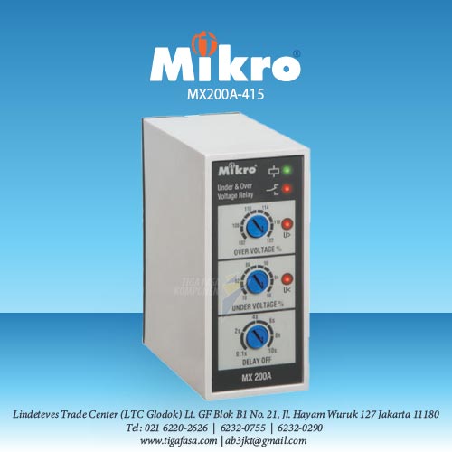 MX200A-415 Voltage Relay 415VAC MIKRO 