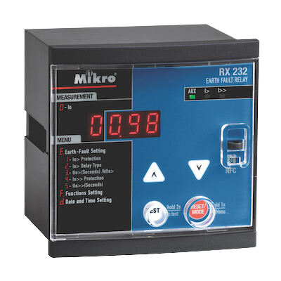 RX232A-230A MIKRO Earth Fault Relay 7Seg multi IDMT 50/60Hz NFC RTC RX232-230A