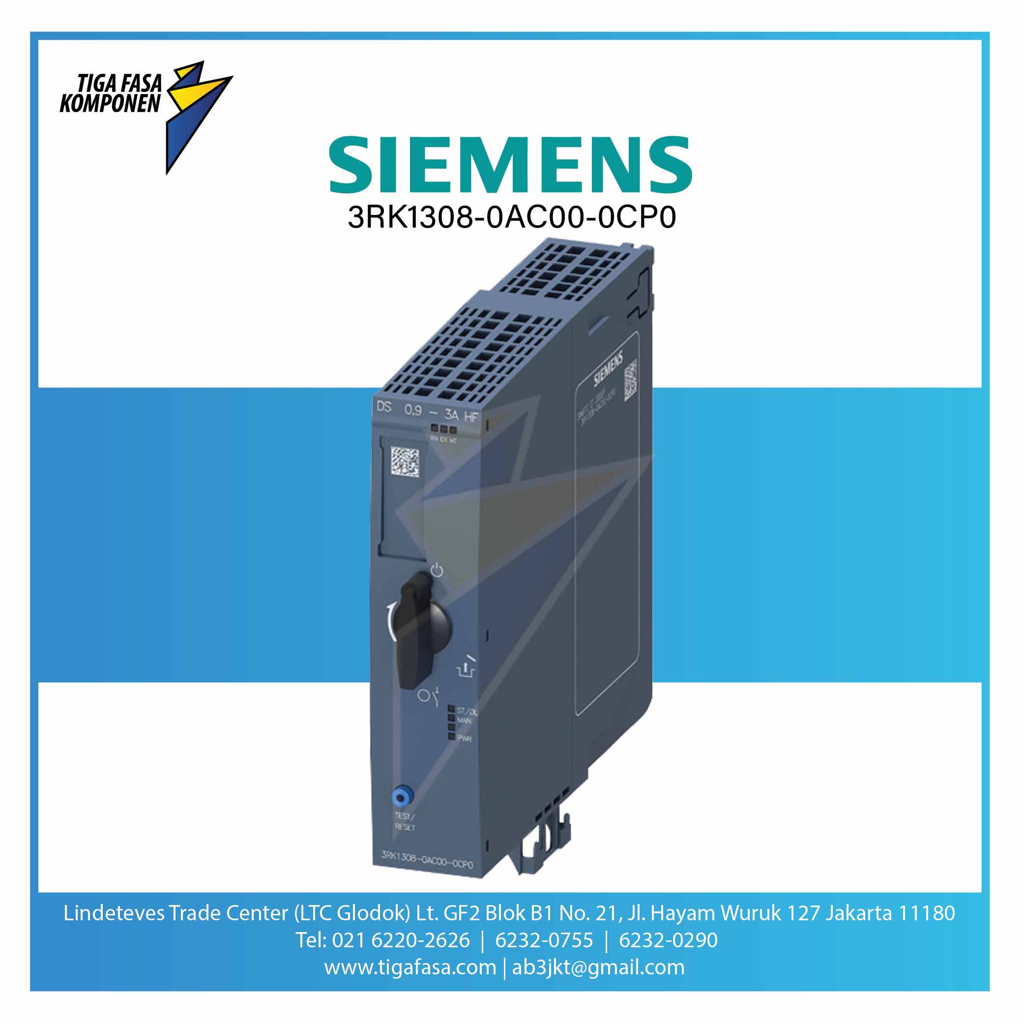 3RK1308-0AC00-0CP0 Direct-on-line starter High Feature 1.1 kW 0.9 .. 3 A