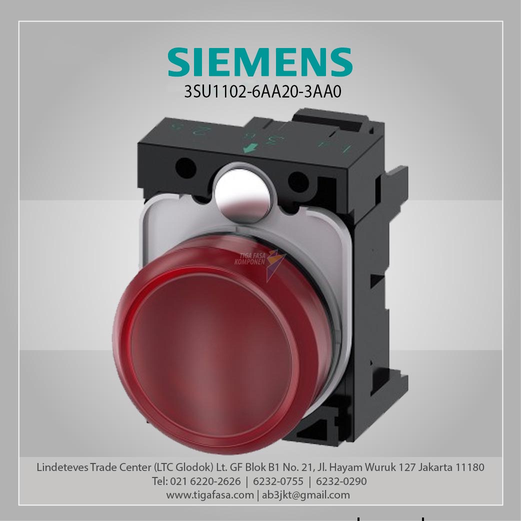 3SU1102-6AA20-3AA0 Indicator Lights 22 mm Round Plastic Red