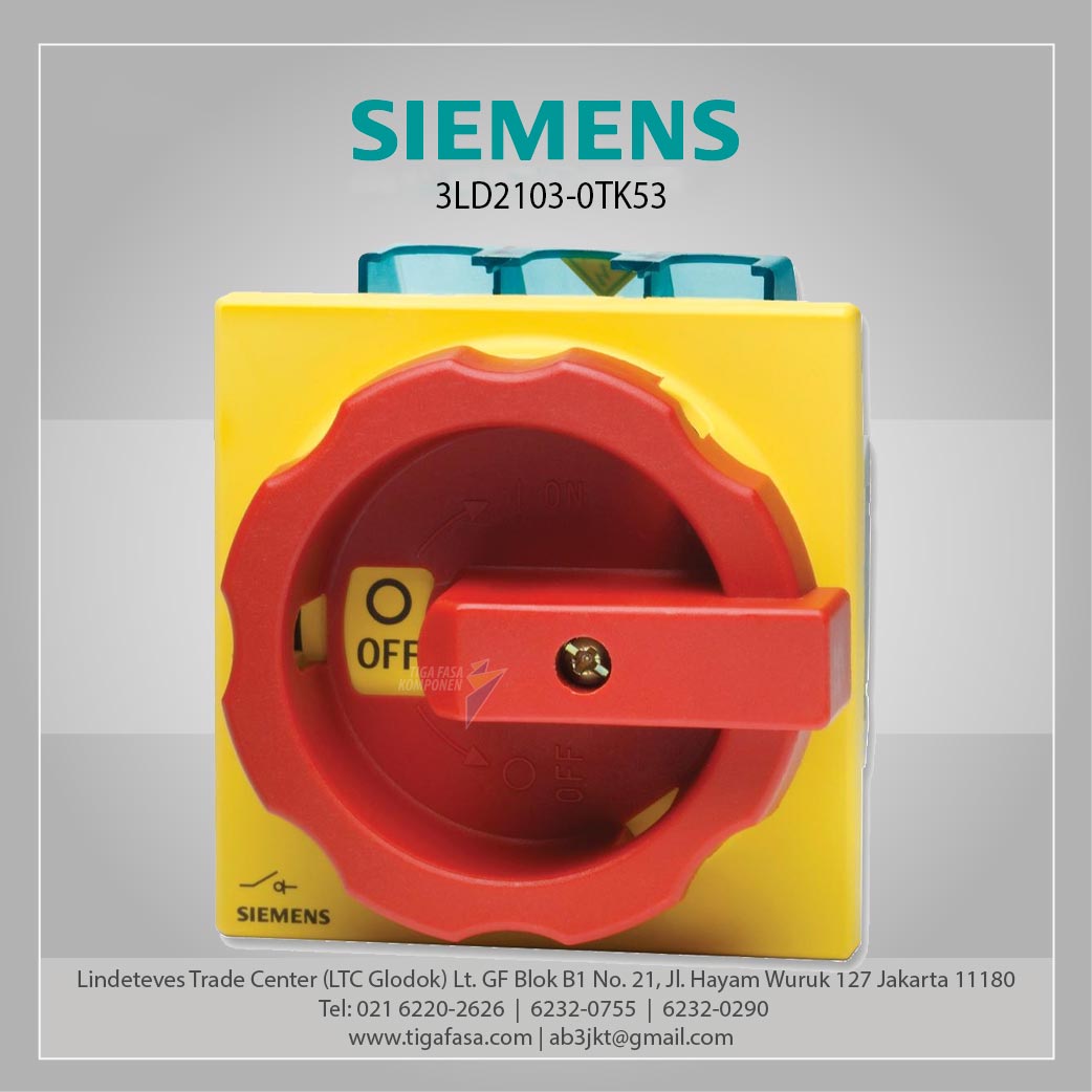 3LD2103-0TK53 Switch Disconnector 25A 3P Red/Yellow 