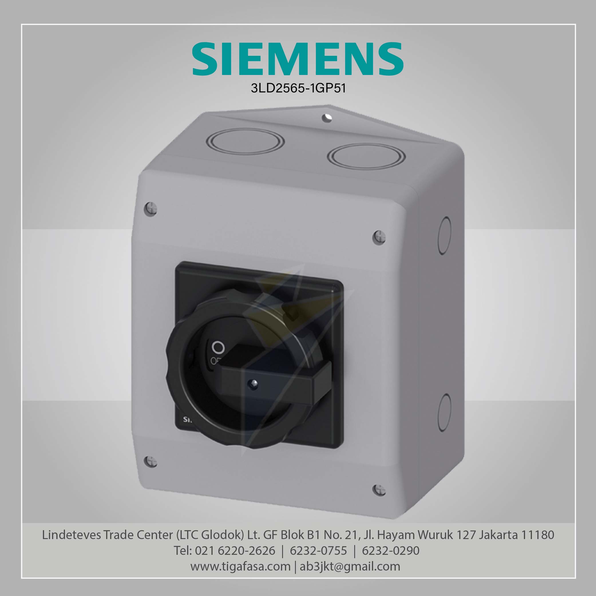 3LD2565-1GP51 Switch Disconnector 63A 3P Black