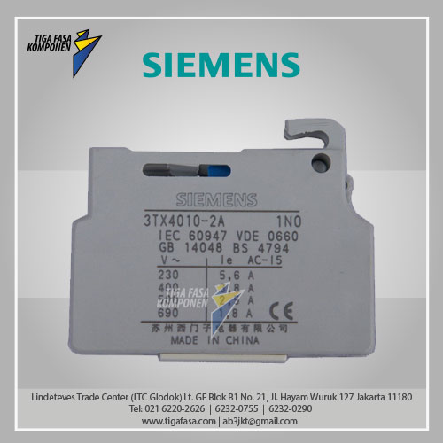 3TX4010-2A Auxiliary Contactor Switch Block 1 NO 