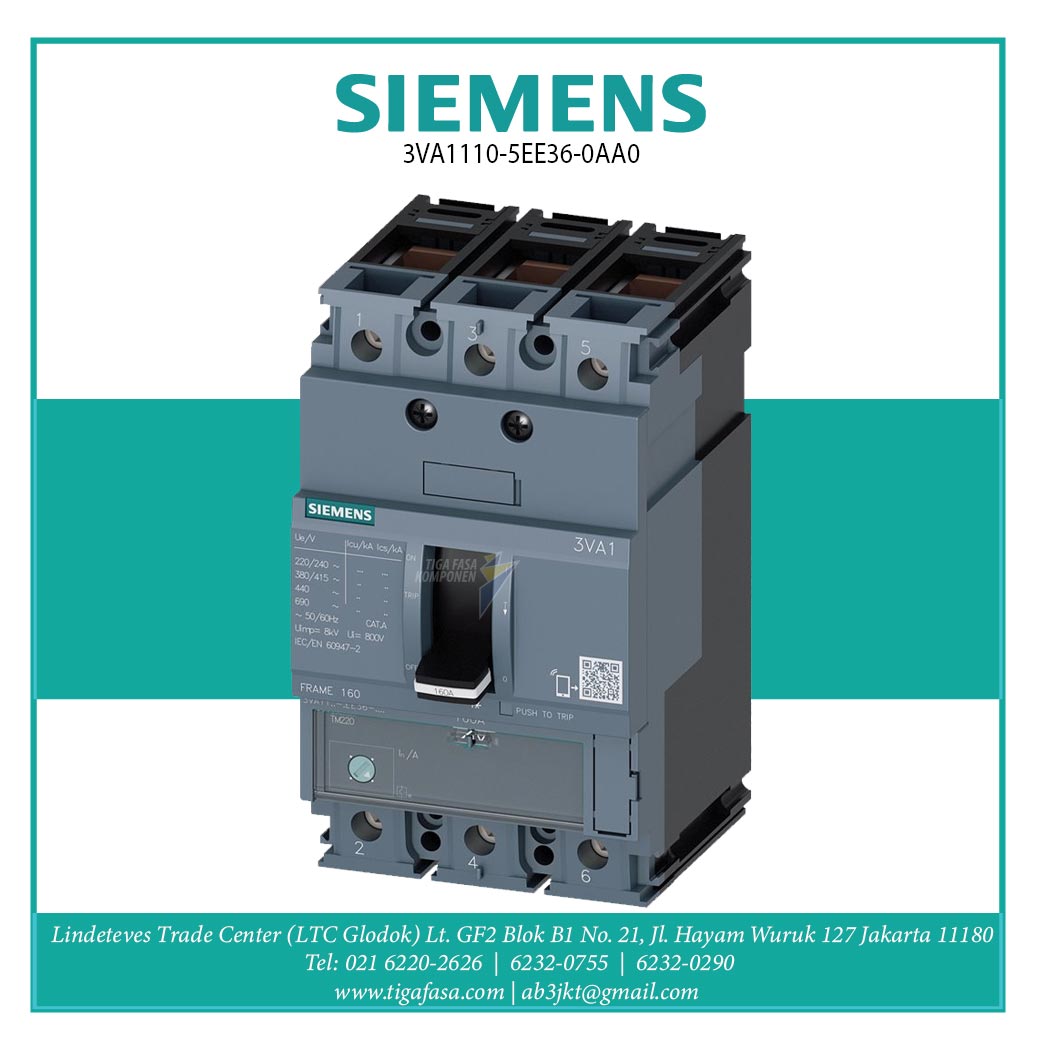 3VA1110-5EE36-0AA0 MCCB 3P 70A-100 A 55kA 