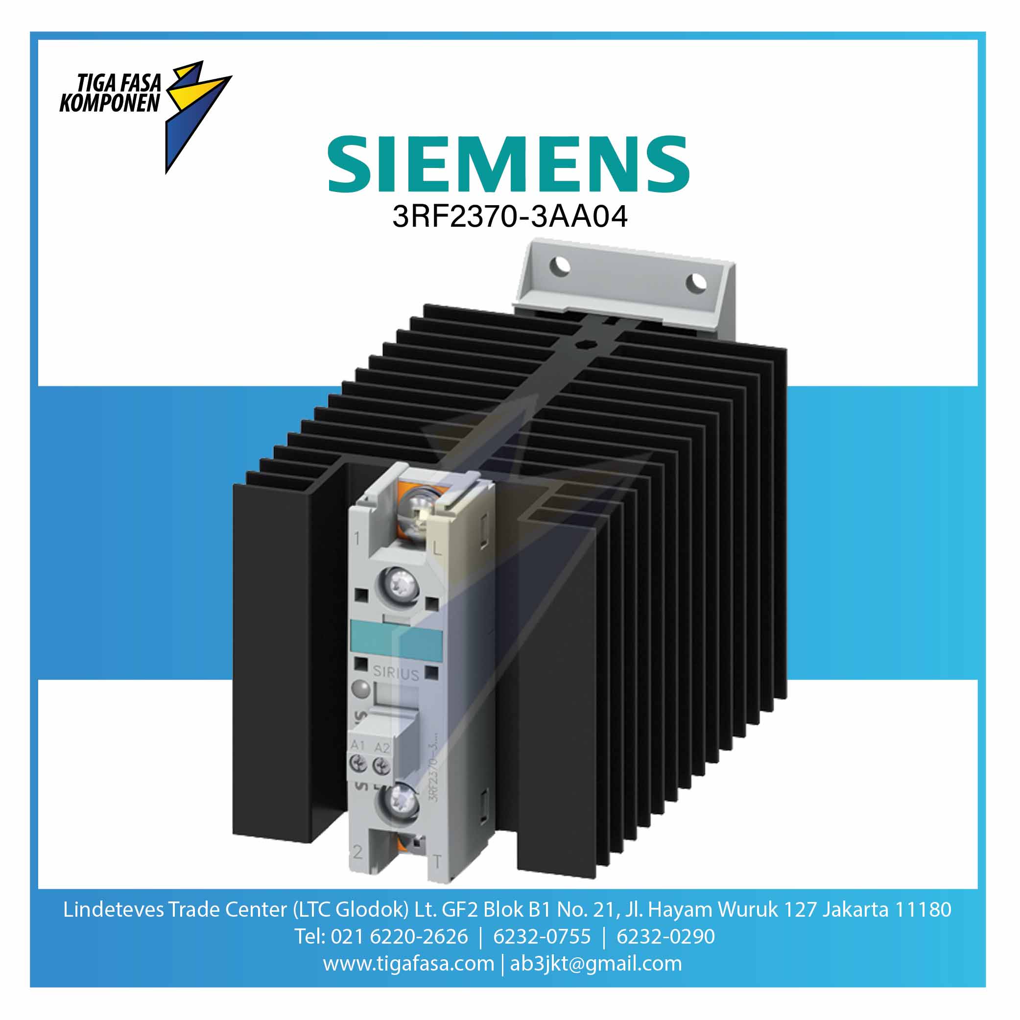 3RF2370-3AA04 Solid State Contactor 1P 3RF2 AC 51 / 70 A / 40 °C 48-460 V / 24 V DC