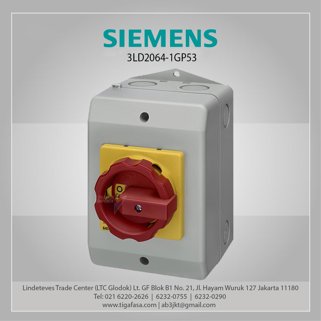 3LD2064-1GP53 Switch Disconnector 3P 16A Red/Yellow