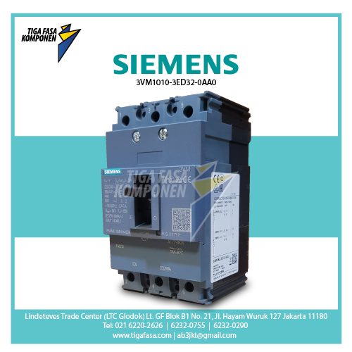 3VM1010-3ED32-0AA0 MCCB 3P 25kA 100A 