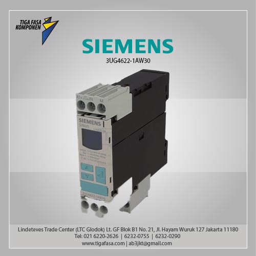 3UG4622-1AW30 Digital Monitoring Relay 22.5 mm 24 to 240 V AC/DC 0.01 to 5 A 1 CO