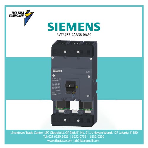 3VT3763-2AA36-0AA0 MCCB Siemens 3P 36KA 
