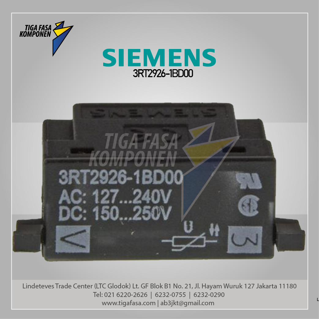 3RT2926-1BD00 Surge Suppressor Varistor 127-240 V AC  150-250 V DC