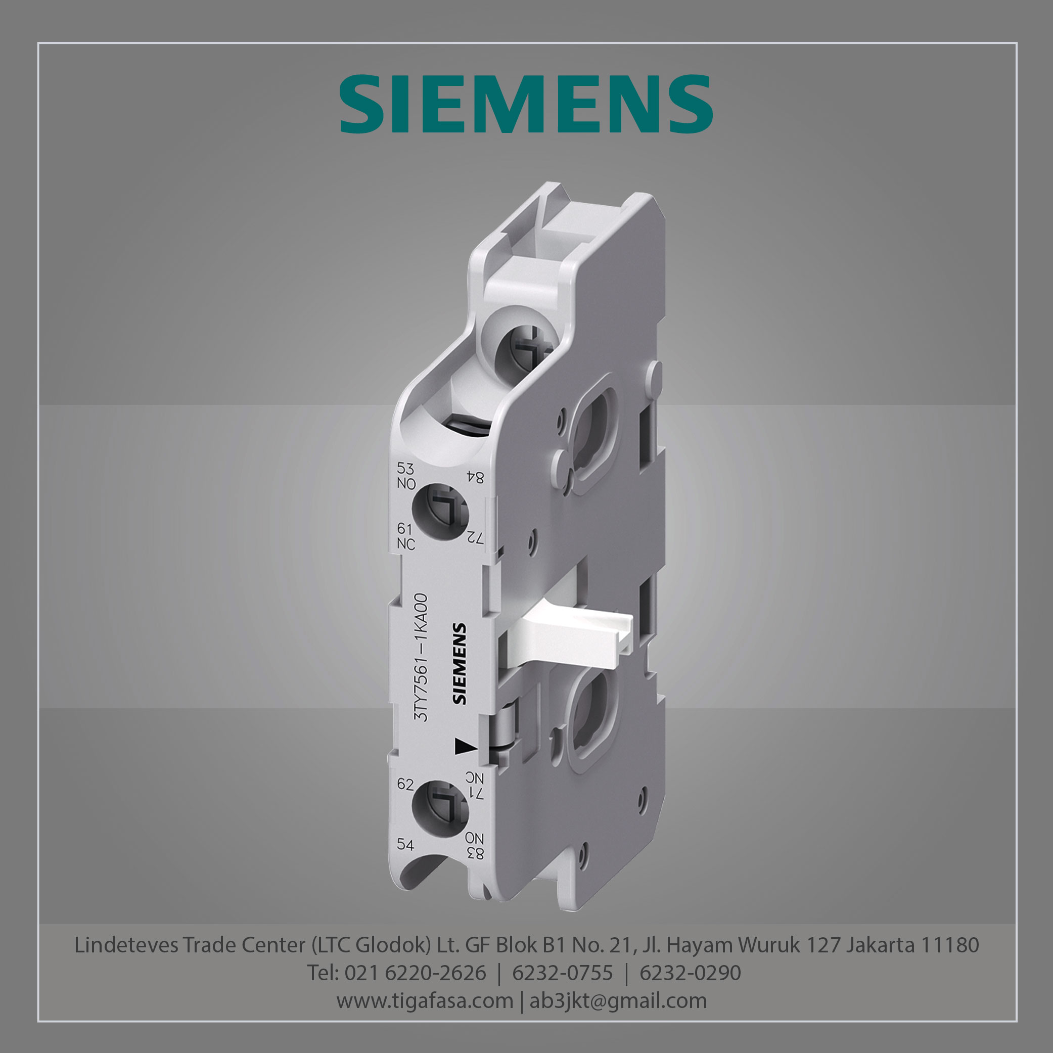 3TY7561-1KA00 Auxiliary switch block, for size 3...12