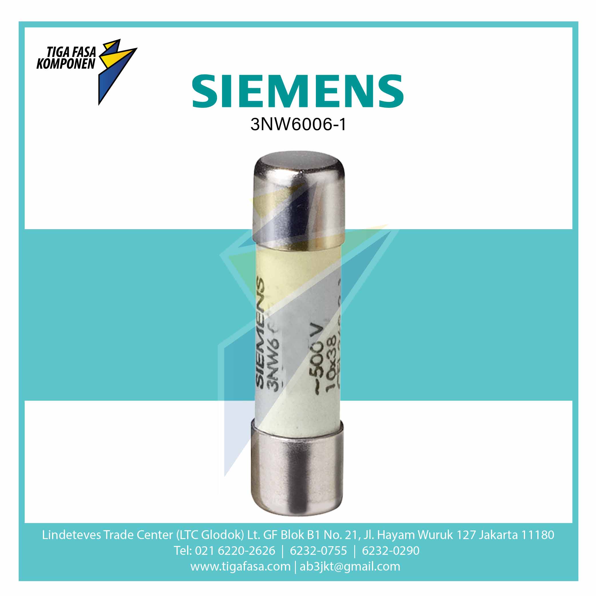 3NW6006-1 SENTRON Cylindrical Fuse Link 10 x 38 mm 12 A