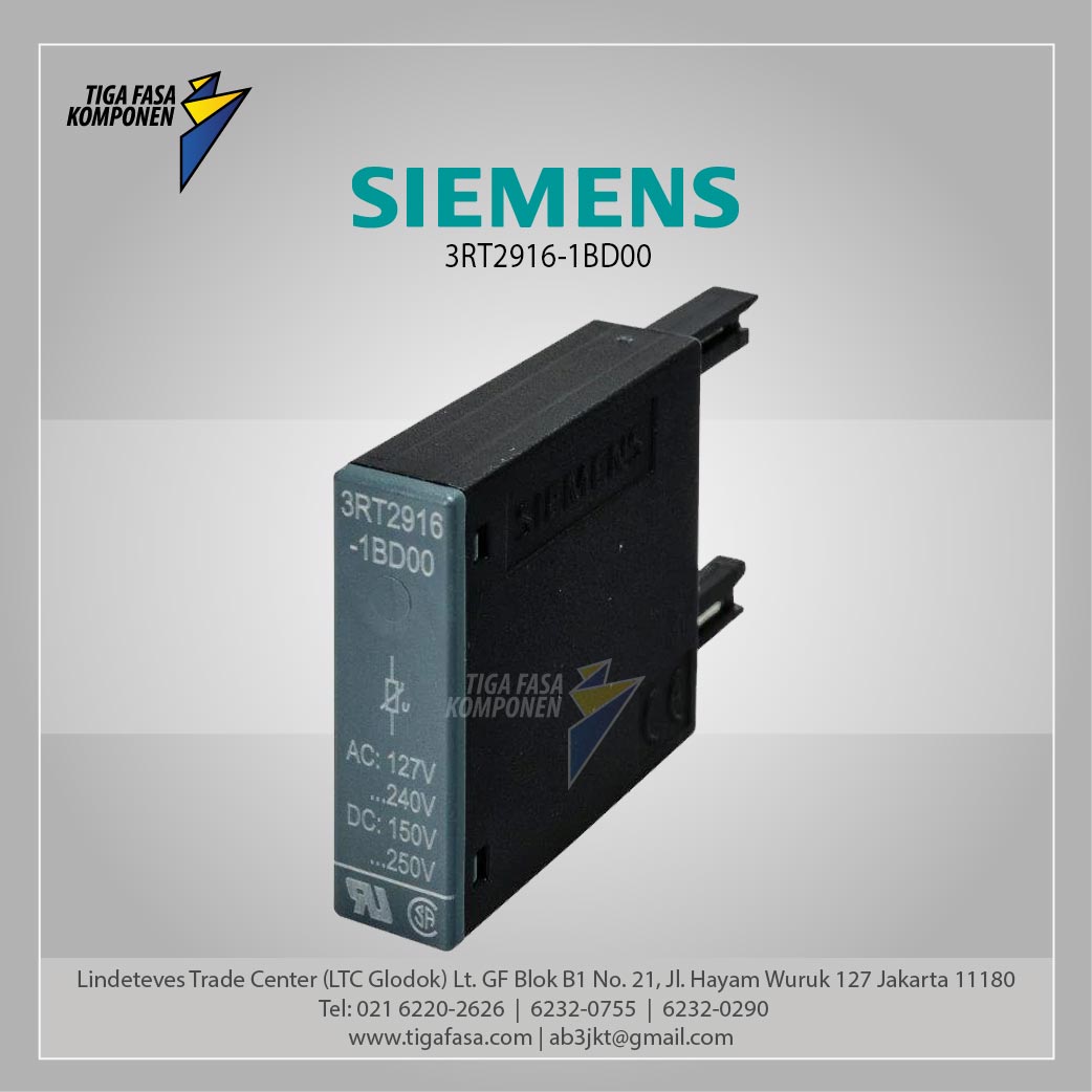 3RT2916-1BD00 Surge Suppressor Varistor 127-240 V AC 150-250 V DC
