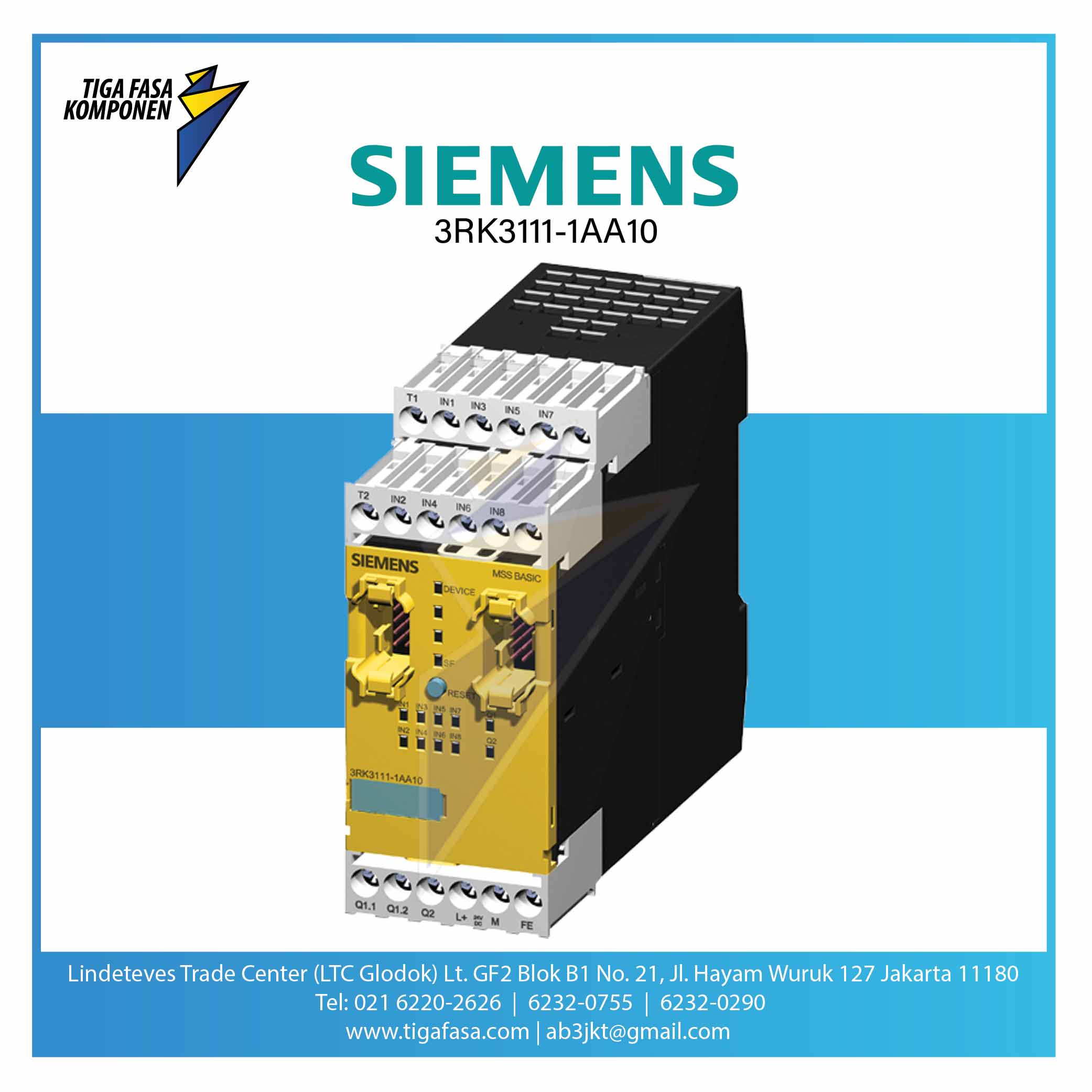 3RK3111-1AA10 SIRIUS 3RK3 4/8 F-DI,1F-RO,1 F-DO,24 V DC