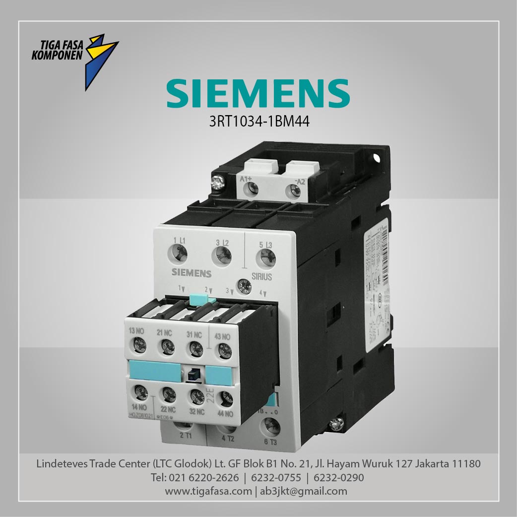 3RT1034-1BM44 MC-15kW 220VDC 2NO 2NC