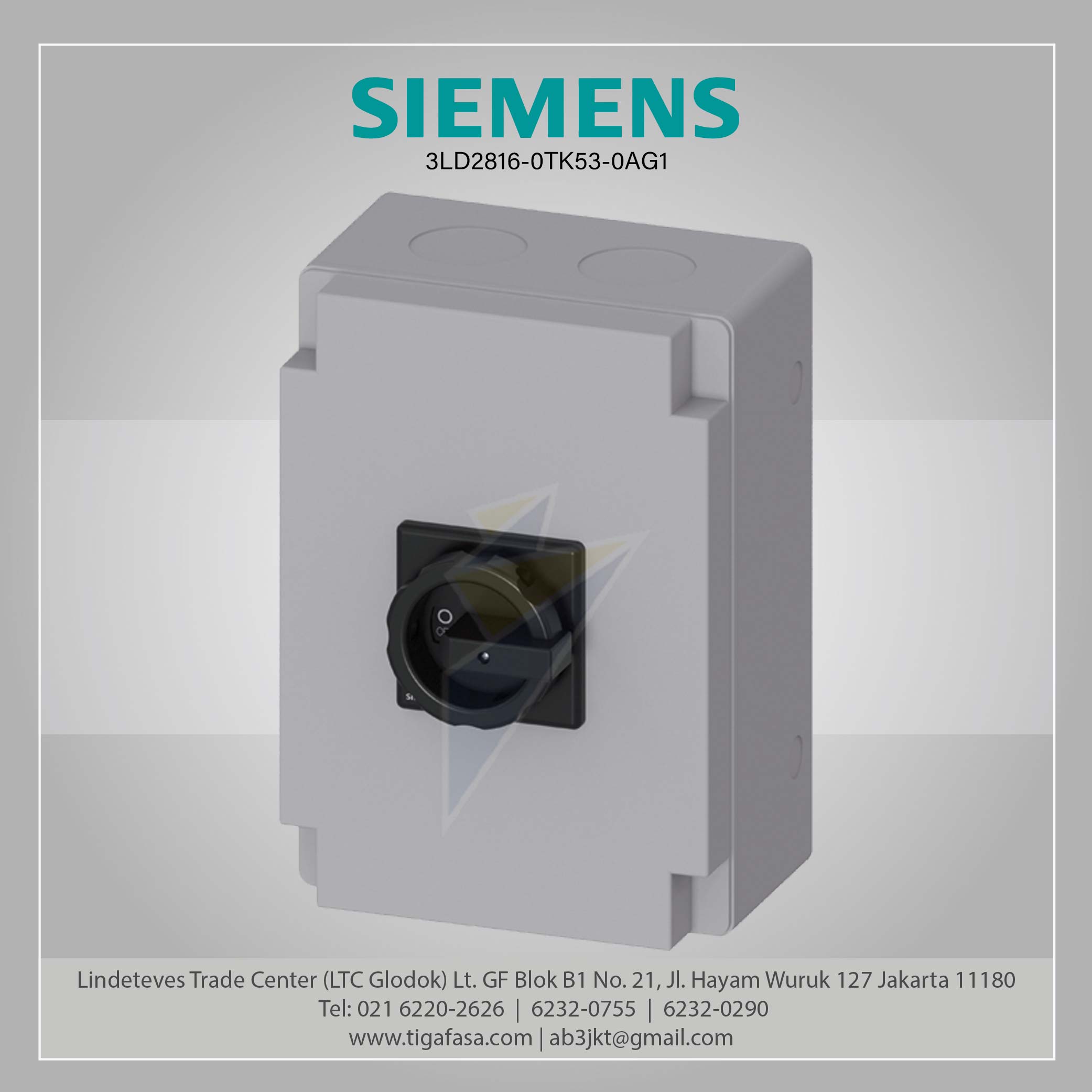 3LD2866-0TB51 Switch Disconnector 125A 3P Black 