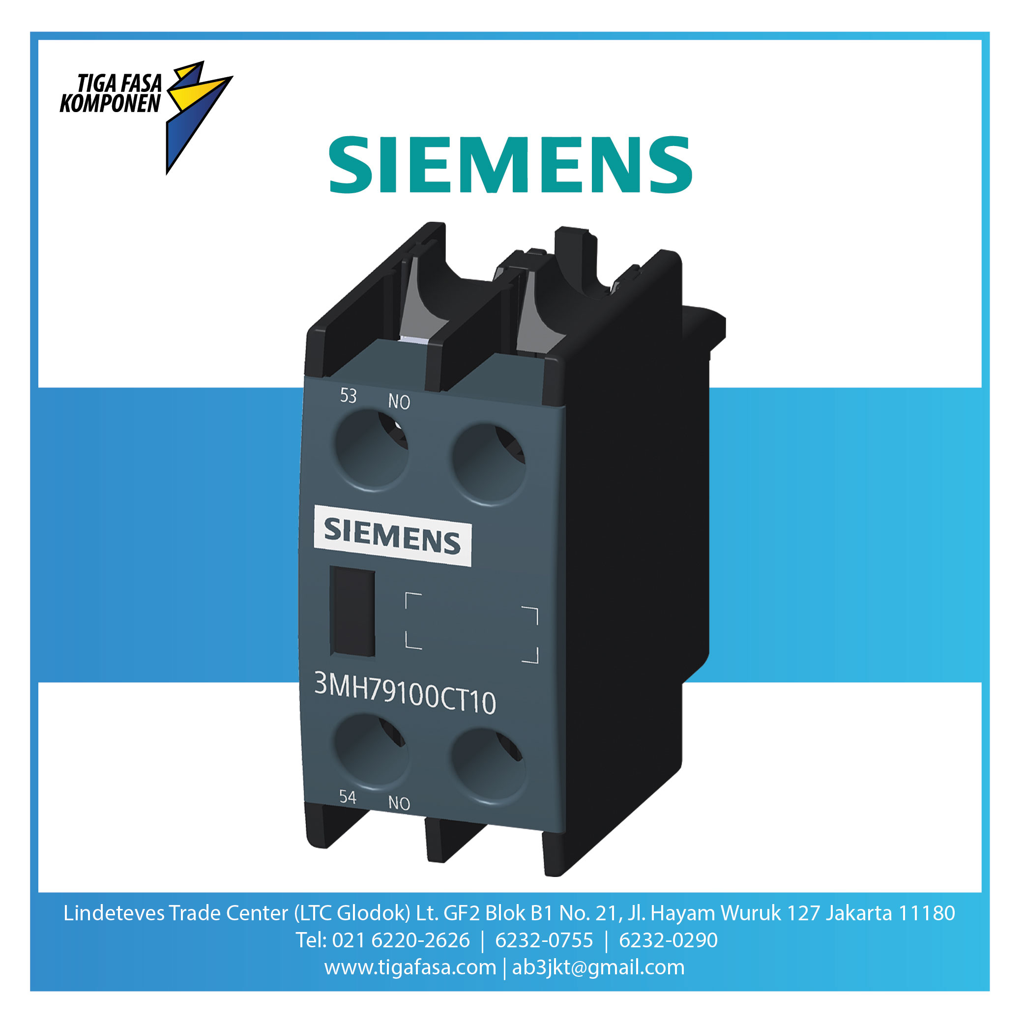 3MH7910-0CT10 Auxiliary Switch Front 1 NO