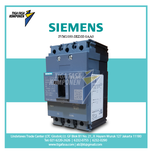 3VM1050-3ED32-0AA0 MCCB 3P 25kA 50A 