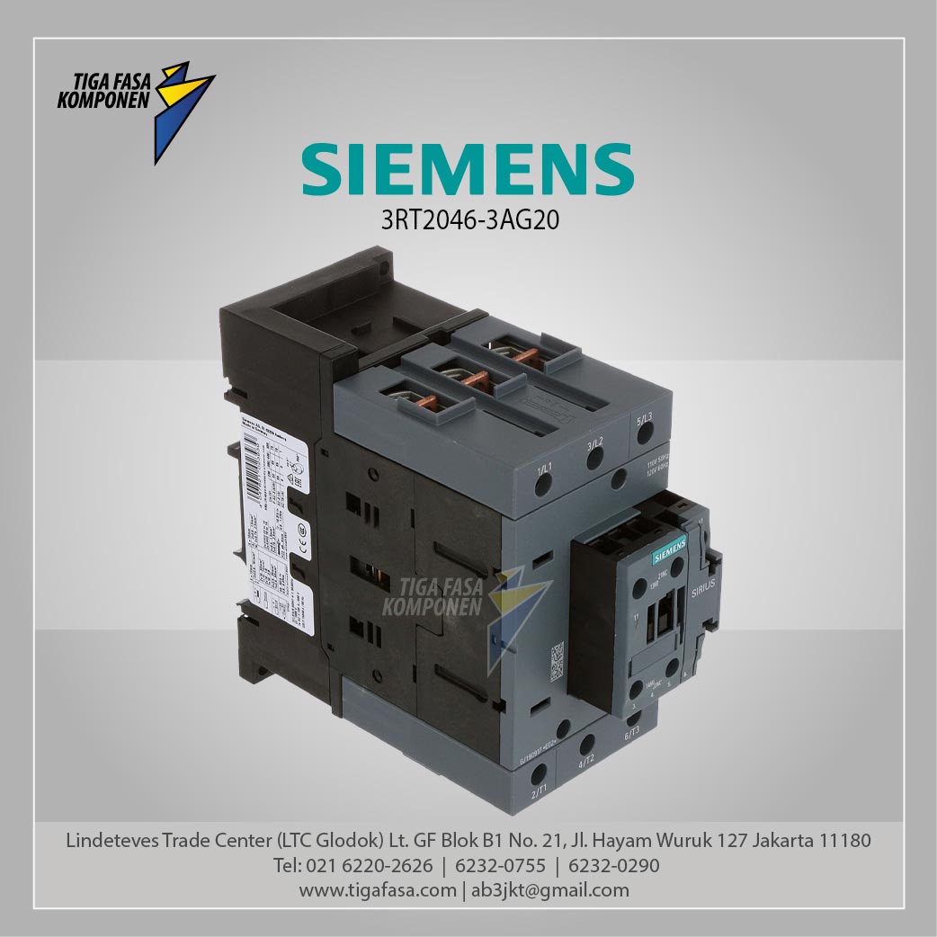 3RT2046-3AG20 MC 95 A 45 kW / 400 V 3P 110 V AC 50/60 Hz