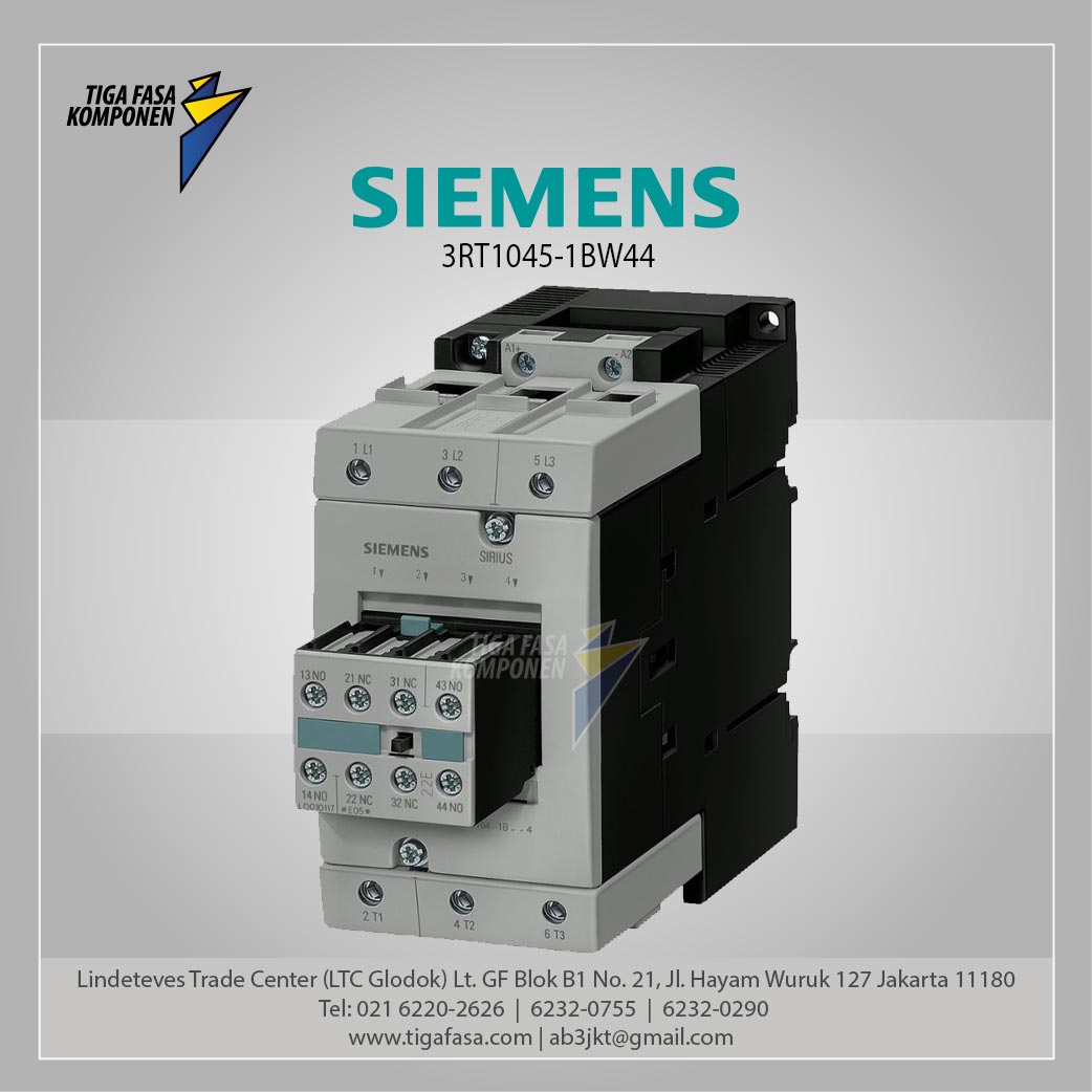 3RT1045-1BW44 CONT, AC-3 37 KW/400 V, DC 48 V, 2 NO + 2 NC