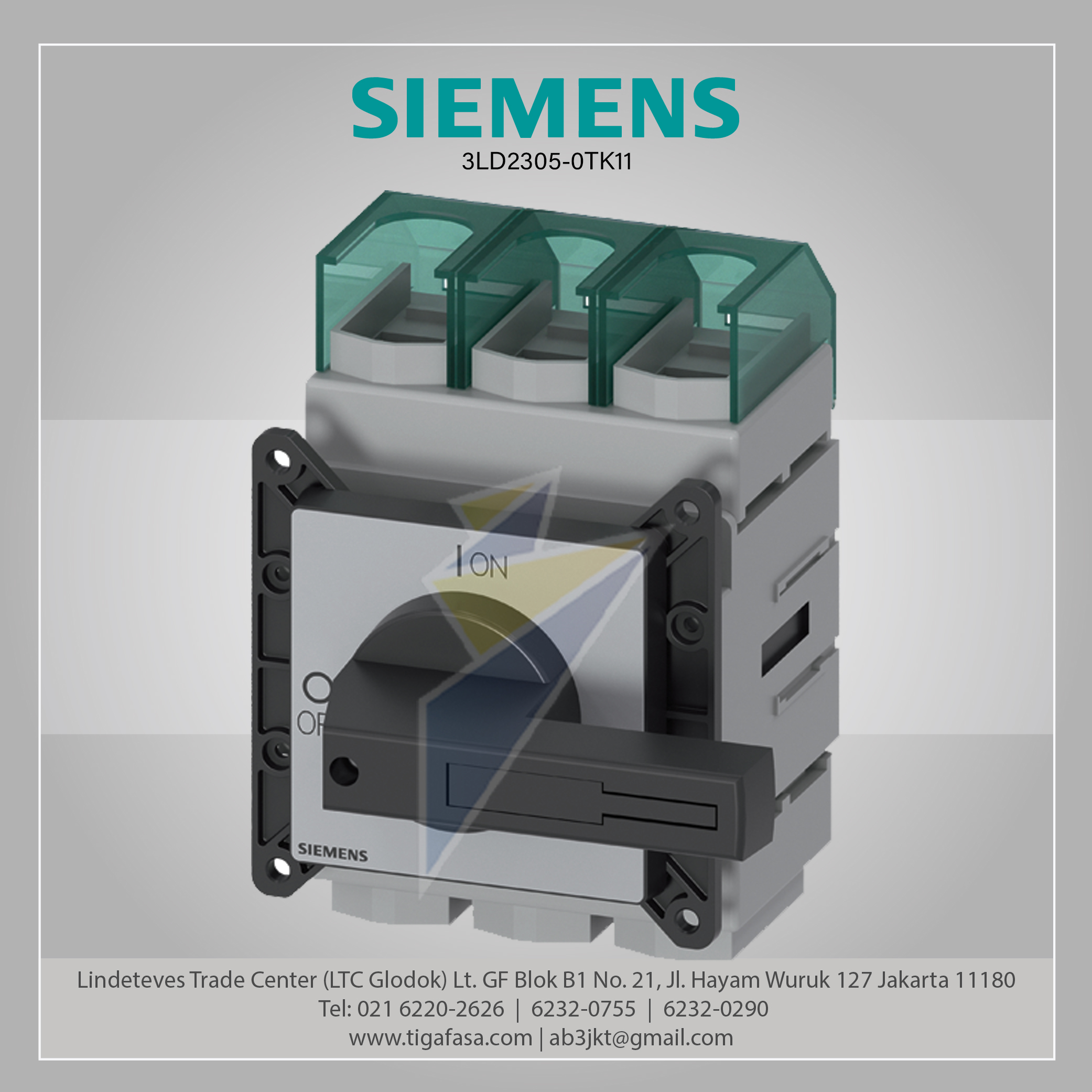 3LD2305-0TK11 Switch Disconnector 160A Black