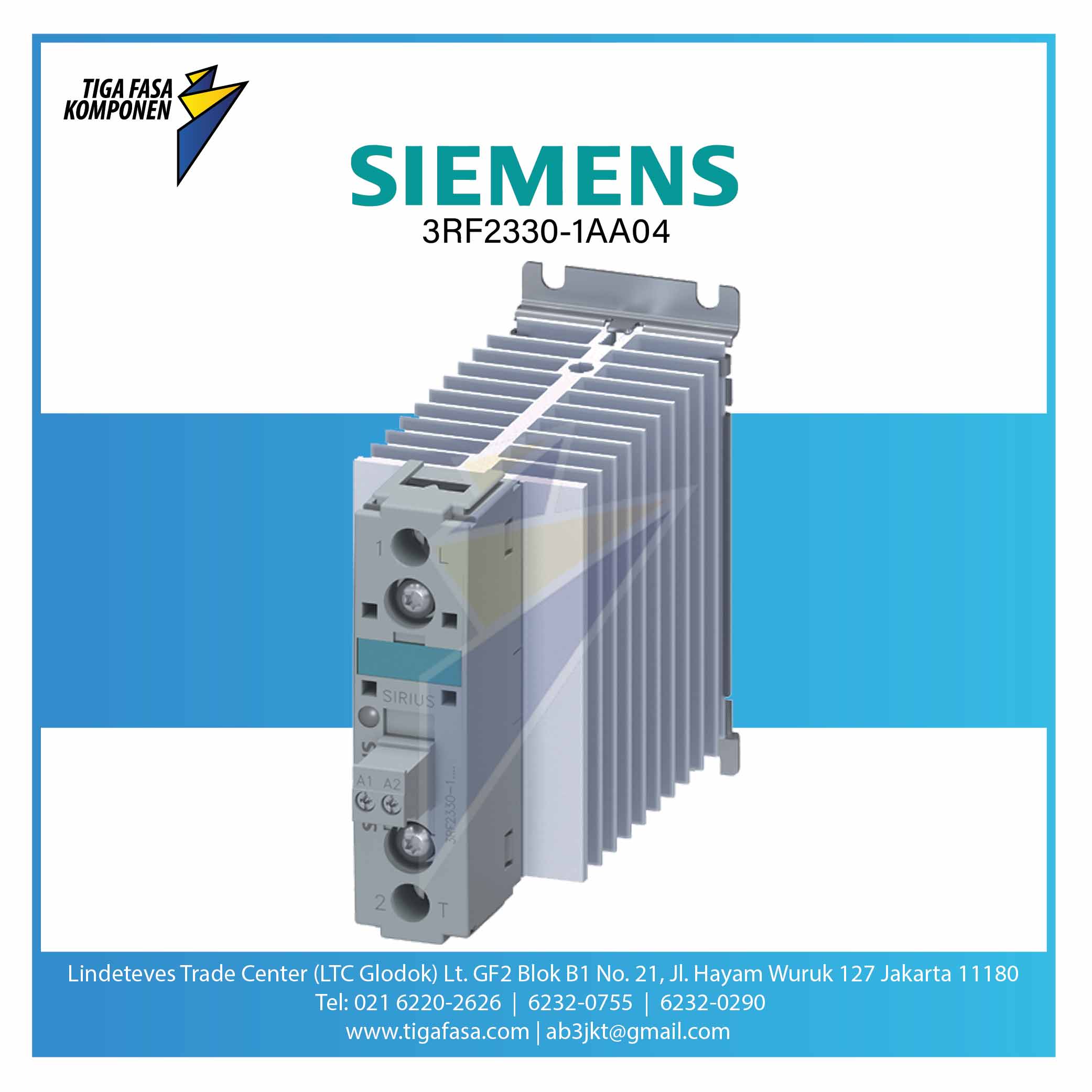 3RF2330-1AA04 Solid State Contactor 1P 3RF2 AC 51 / 30 A / 40 °C 48-460 V / 24 V DC