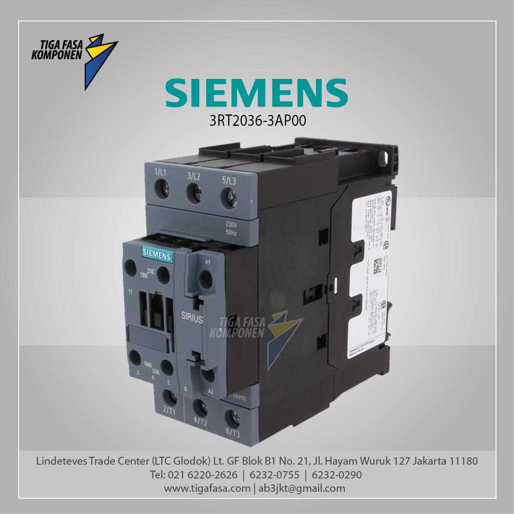 3RT2036-3AP00 MC 51 A 22 kW / 400 V 3P 230 V AC 50 Hz