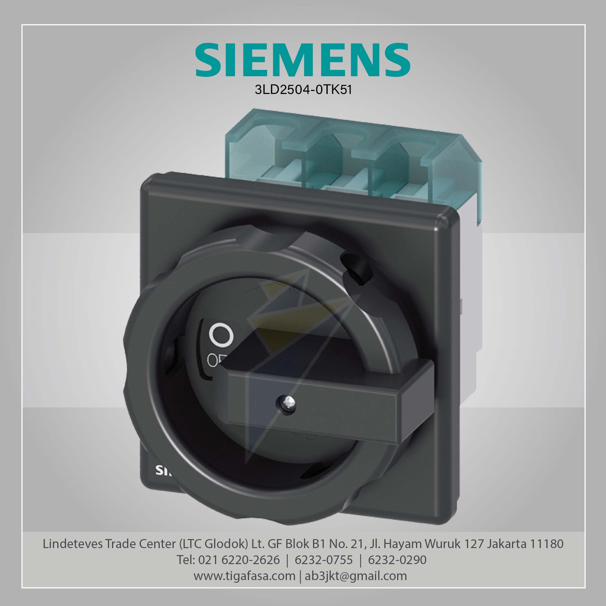 3LD2504-0TK51 Switch Disconnector 63A 3P Black 