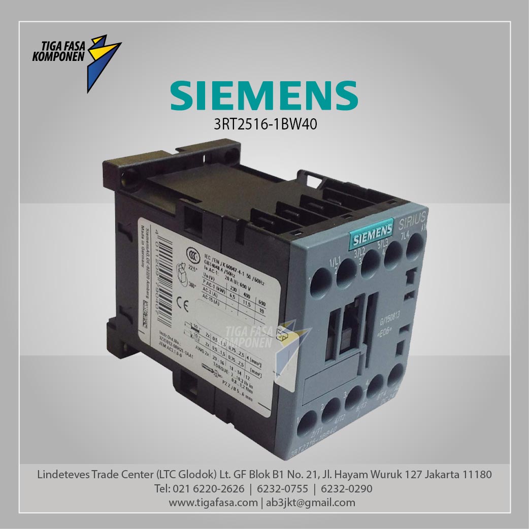 3RT2516-1BW40 MC 9 A 4 kW / 400 V 4P 48 V DC