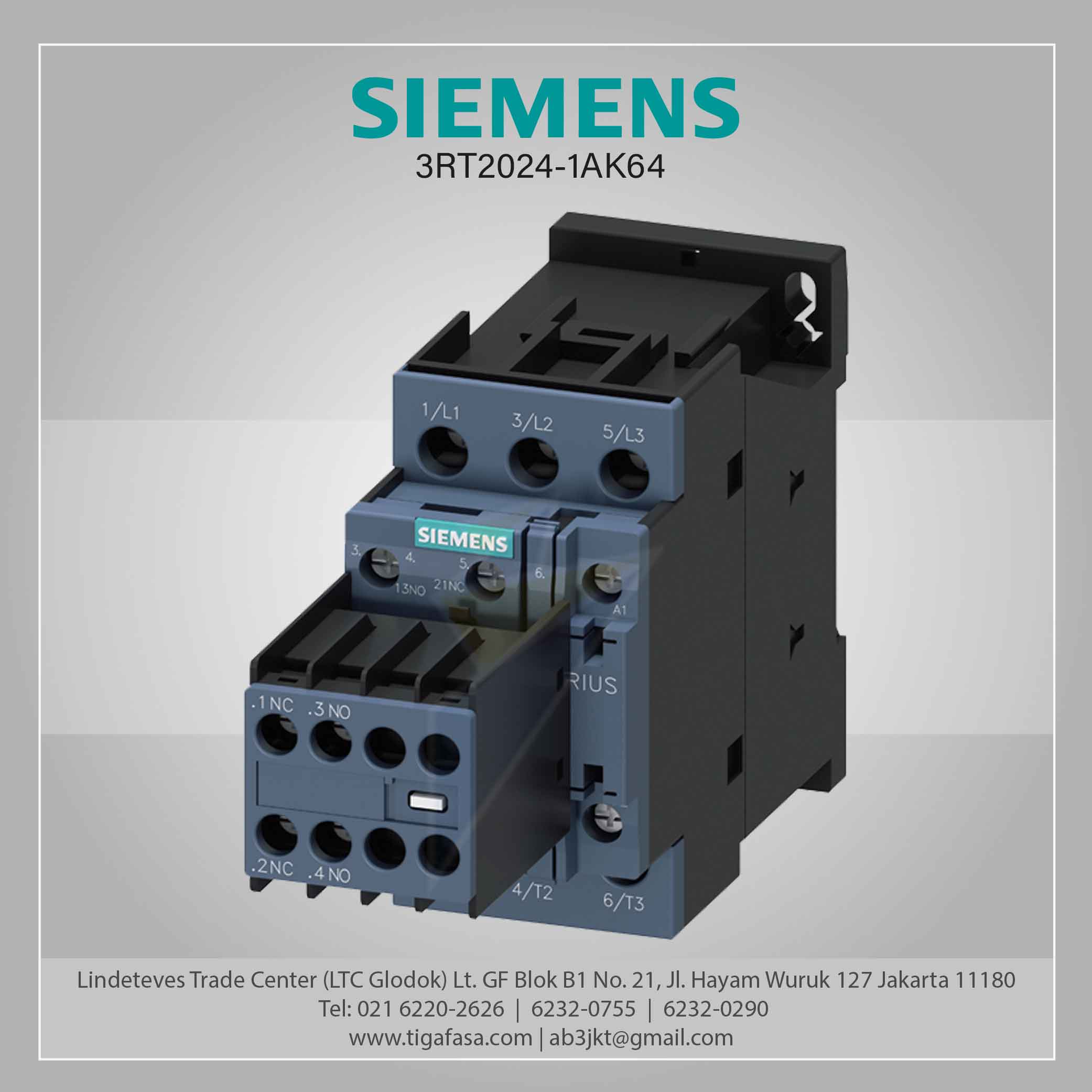 3RT2024-1AK64 MC 12 A 5.5 kW / 400 V 3P 110 V AC 50 Hz / 120 V 60 Hz